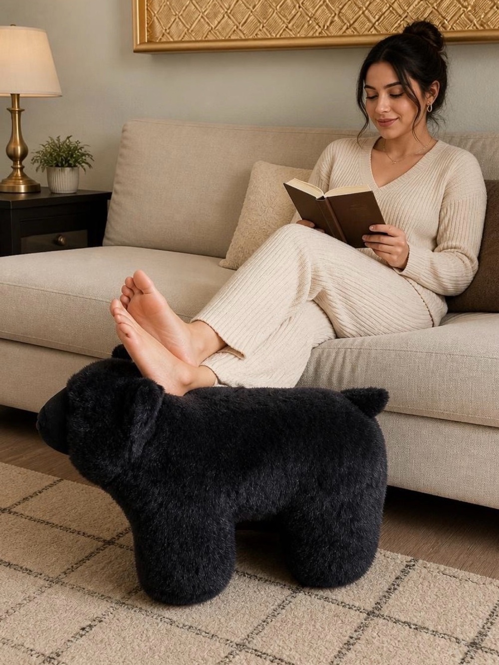 Vintage Plush Black Bear Foot Rest Stool
So beautiful like new 21 “ tall size